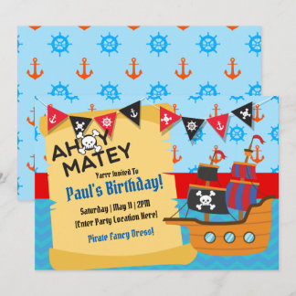 Pirate Thema Geburtstag Einladungen