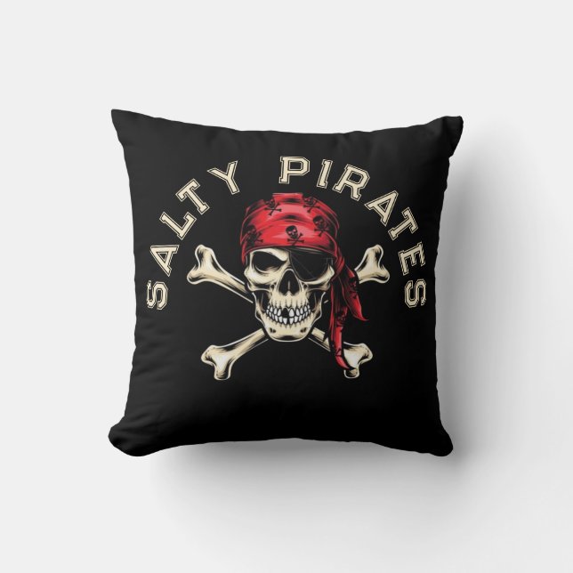 Pirate Thema Party Adult Salty Pirates Skull Kissen (Vorderseite)