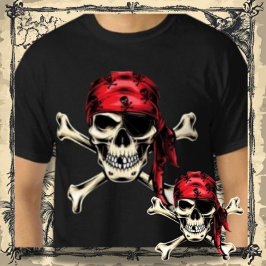 Pirate Thema Party Adult Salty Pirates Skull T-Shirt