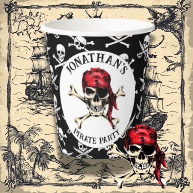 Pirate Thema Party Adult Salty Skull Pappbecher (Von Creator hochgeladen)