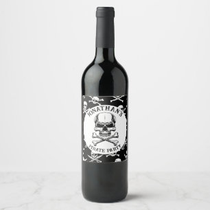 Pirate Thema Party Adult Schiff Skull Weinetikett