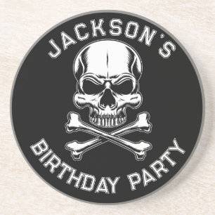 Pirate Thema Party Adult Schiff's Skull Black Getränkeuntersetzer