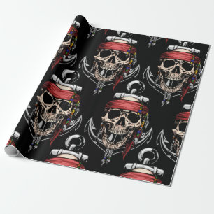 Pirate Thema Party Adult Skull Nautic Geschenkpapier