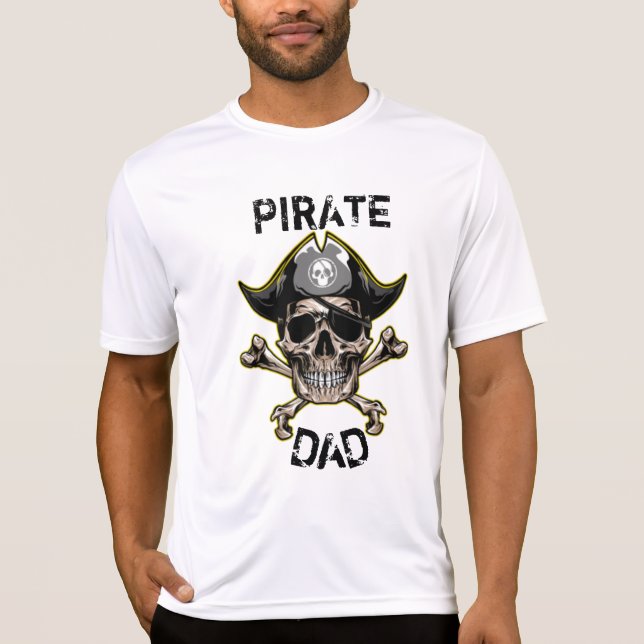 Pirate Thema Party Erwachsene Skull Cross Knochen  T-Shirt (Vorderseite)