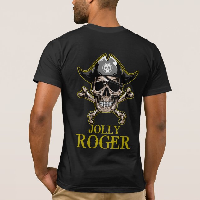 Pirate Thema Party Erwachsene SKULL GOLD PIRATENFL T-Shirt (Rückseite)