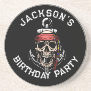 Pirate Thema Party Erwachsene Skull NAUTICAL White Getränkeuntersetzer