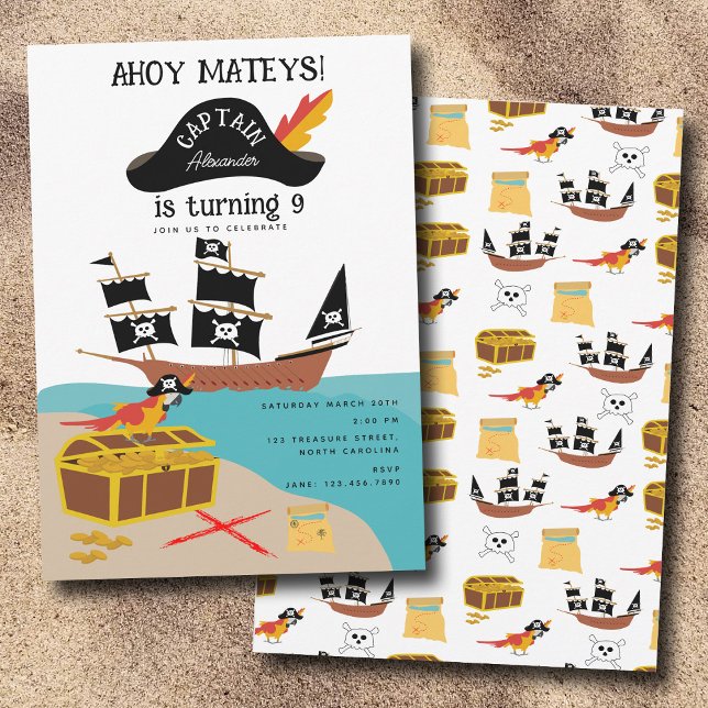 Pirate Theme Birthday Party Einladung (Pirate Theme Birthday Party Invitation)