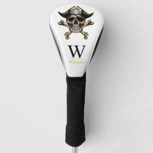 Pirate Theme Party Adult Skull Monogram Golf Headcover