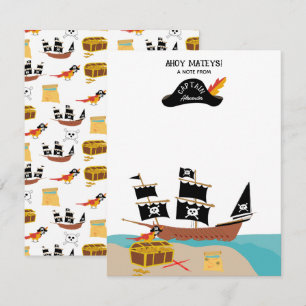 Pirate Theme Personalisiert Kids Stationierung Mitteilungskarte