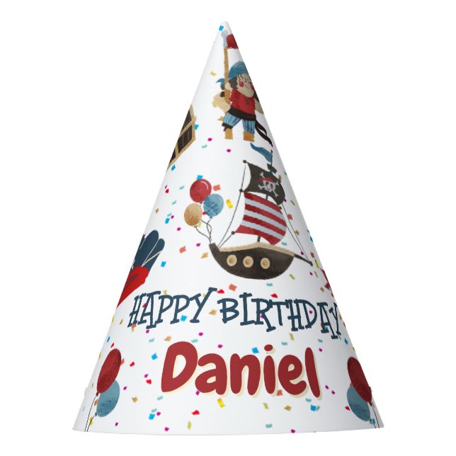 Pirate-Themed Birthday-Hut Partyhütchen (Vorderseite)