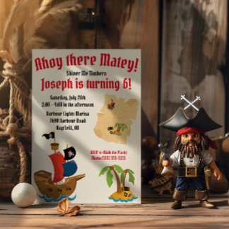 Pirate Themed Birthday Party Einladung