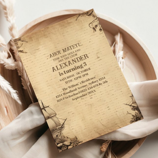 Pirate Themed Birthday Party Einladung (Von Creator hochgeladen)