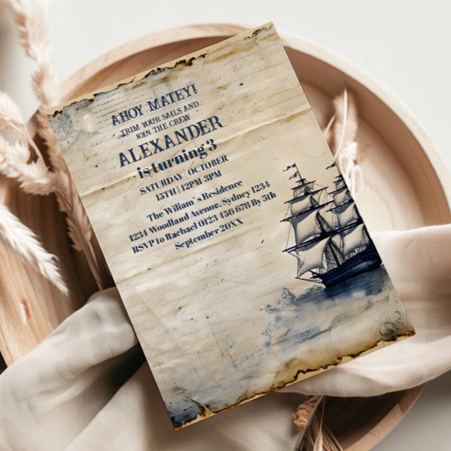 Pirate Themed Birthday Party Einladung (Von Creator hochgeladen)