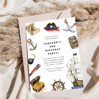 Pirate Themed Birthday Party Invitation Einladung