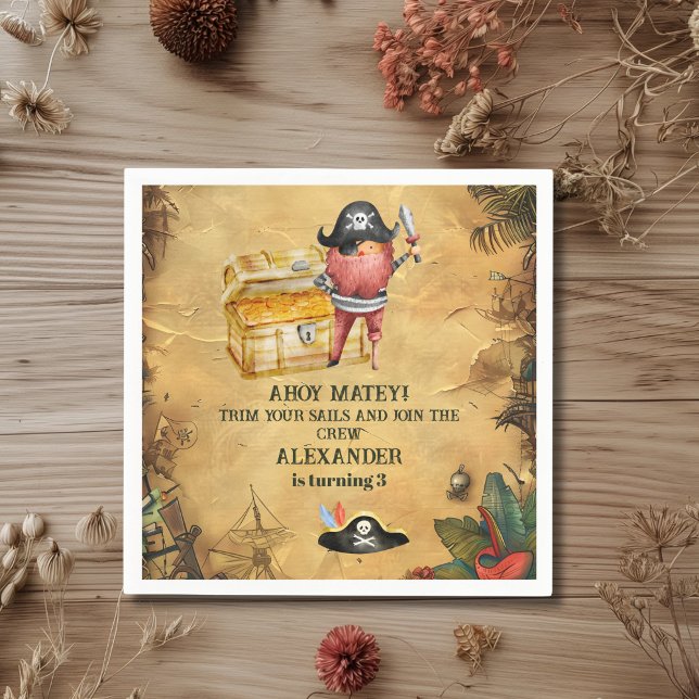 Pirate Themed Birthday Party Serviette (Von Creator hochgeladen)