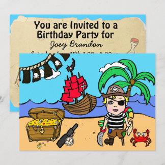 Pirate Themed Boys Einladung zum Geburtstag