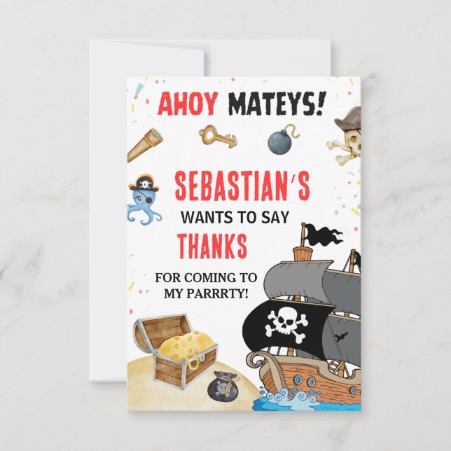 Pirate Themed Geburtstagsparty Einladung (Vorderseite)