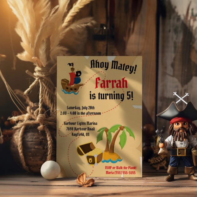Pirate Themed Geburtstagsparty Einladung (Von Creator hochgeladen)