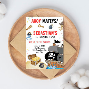 Pirate Themed Geburtstagsparty Einladung