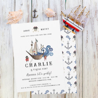 Pirate Themed Geburtstagsparty Einladung