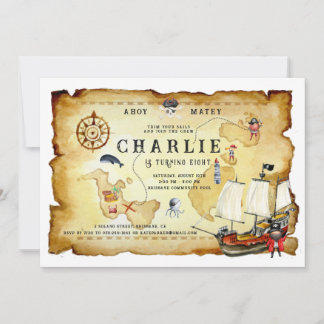 Pirate Themed Geburtstagsparty Einladung