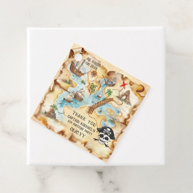 Pirate Themed Schatzkarte Geburtstagspartei Geschenkanhänger (Beispiel)