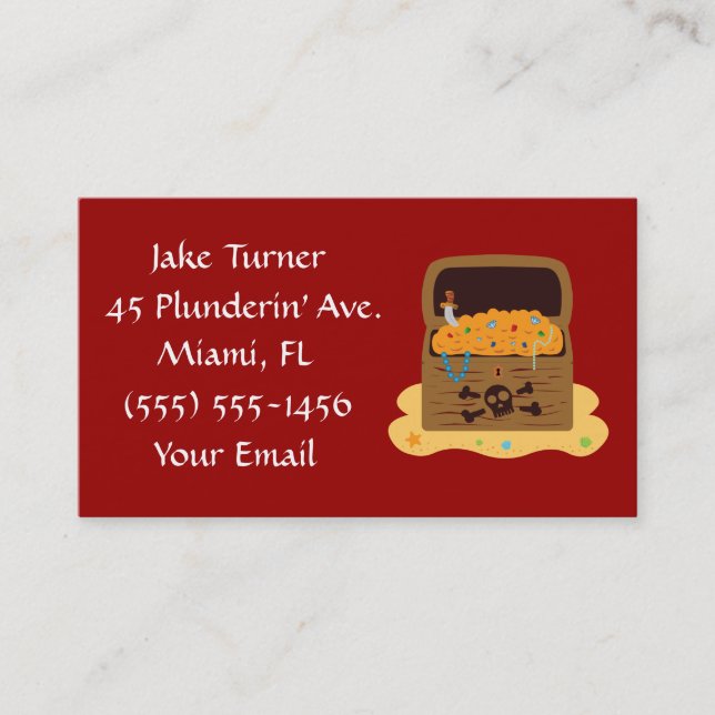 Pirate Treasure Chest Business Cards Visitenkarte (Vorderseite)