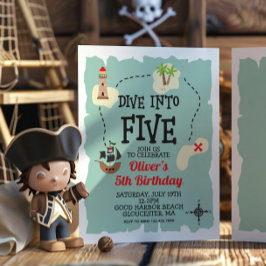 Pirate Treasure Map 5. Geburtstag Einladung