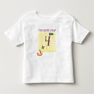 Pirate Treasure Map Alter 4 Kleinkind T-shirt