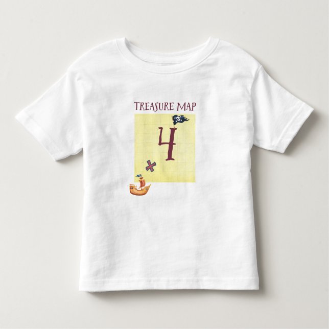 Pirate Treasure Map Alter 4 Kleinkind T-shirt (Vorderseite)