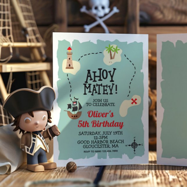 Pirate Treasure map Birthday Einladung (Von Creator hochgeladen)