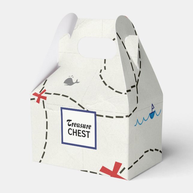 Pirate Treasure Map Schiff Whale Personalisiertes  Geschenkschachtel (Vorderseite)