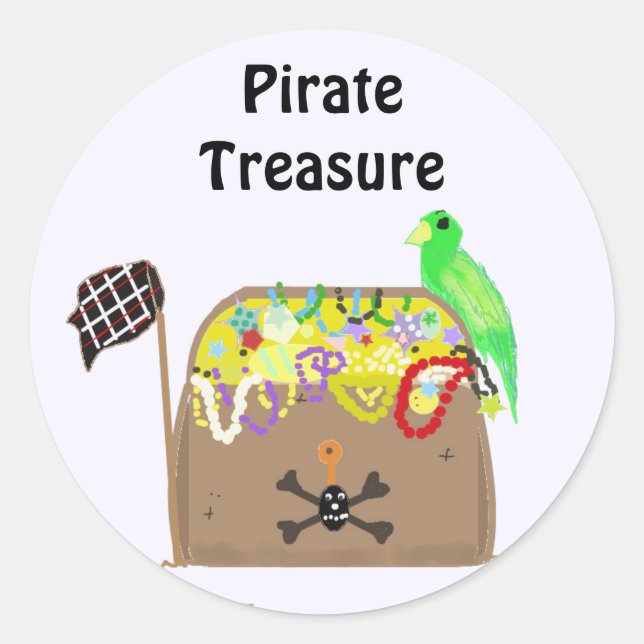 Pirate Treasure Runder Aufkleber (Vorderseite)