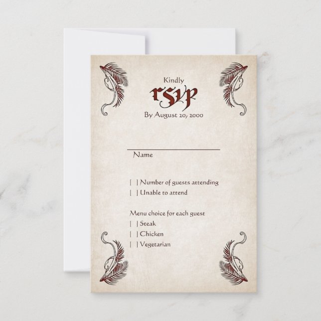 Pirate Treasure Wedding RSVP Karte (Vorderseite)