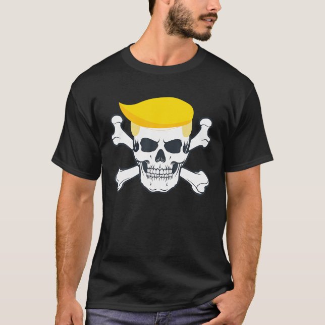 Pirate Trump Skull und Crossbones Republikaner Pre T-Shirt (Vorderseite)