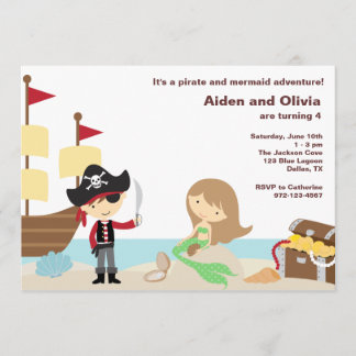PIrate und Mermaid-Einladungen Einladung