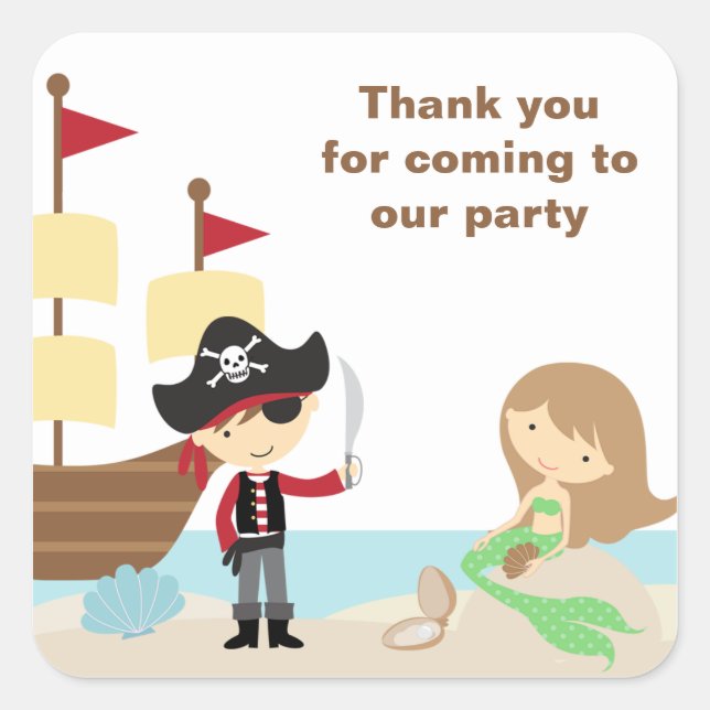 Pirate und Mermaid Stickers (Vorderseite)