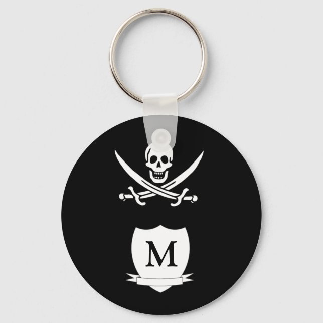 Pirate und Monogramm Schlüsselanhänger (Vorderseite)
