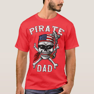 Pirate Vater Crossbones American Flag T-Shirt