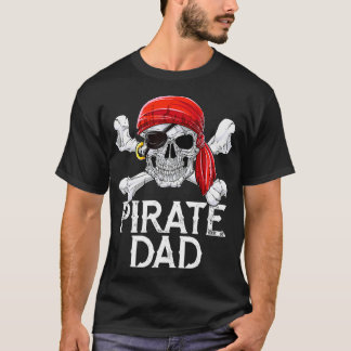 Pirate Vater T Shirt Piratenflagge Flag Skull Cros