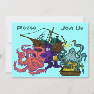 Pirate Vergraben Schatz Unterwasser Einladung