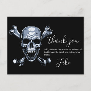 Pirate Vielen Dank Skull and Bones Postcard Postkarte