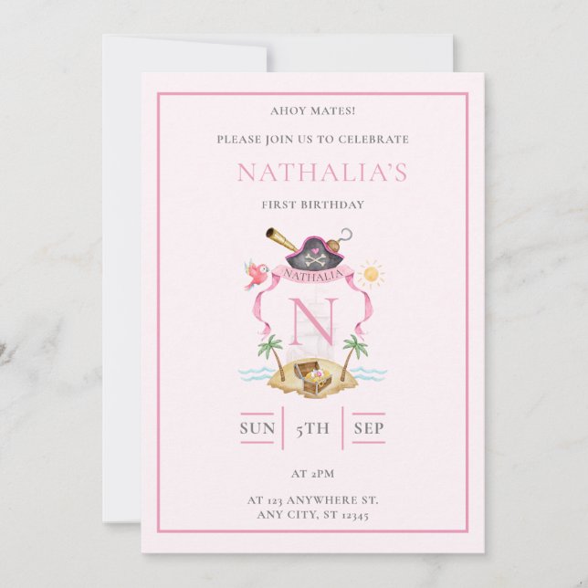 Pirate Wappen Einladung (Vorderseite)