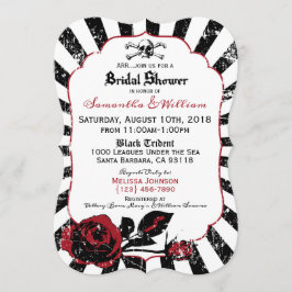 Pirate Wedding Goth Rose Brautparty Einladung