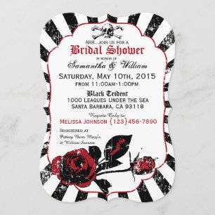 Pirate Wedding Goth Rose Brautparty Einladung