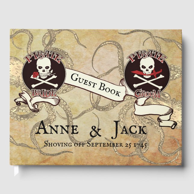 Pirate Wedding Guest Book Gästebuch (Vorderseite)