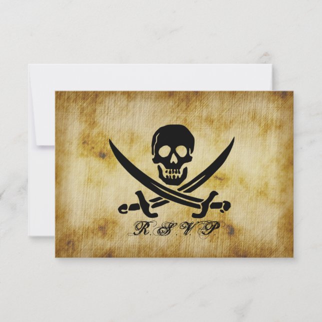 Pirate Wedding RSVP Response Card Karte (Vorderseite)