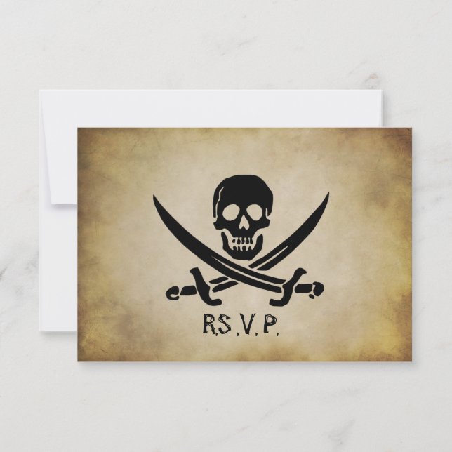 Pirate Wedding RSVP Response Card Karte (Vorderseite)