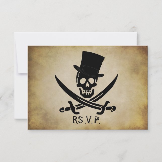 Pirate Wedding RSVP Response Card Karte (Vorderseite)