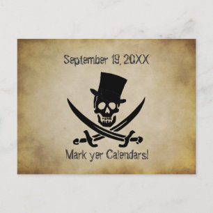 Pirate Wedding Save the Date Postcard Ankündigungspostkarte